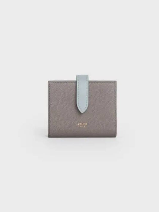 Small Strap Bicolor Bicolor Wallet Pebble Mineral - CELINE - BALAAN.