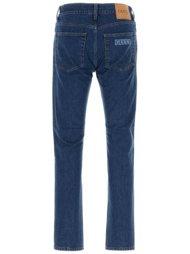 Web Tapered Denim Jeans Blue - GUCCI - BALAAN 3