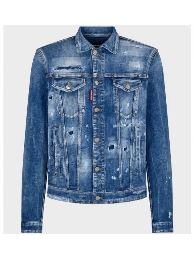 Mended Ribs Dan Denim Jacket Blue - DSQUARED2 - BALAAN 2