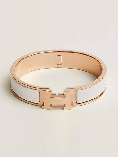 Clic H Bracelet Rose Gold Blanc - HERMES - BALAAN 2