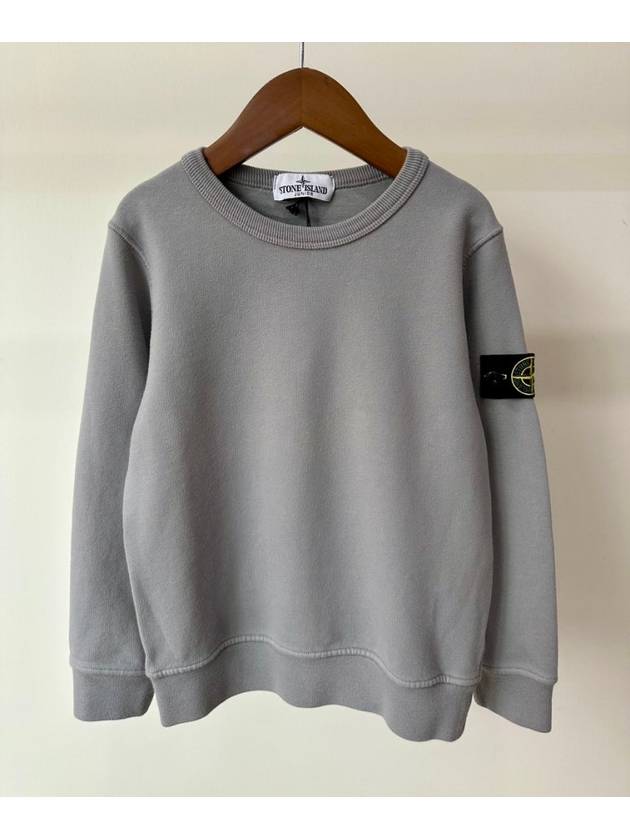 Kids Wappen Patch Organic Cotton Fleece Sweatshirt Grey - STONE ISLAND - BALAAN 2