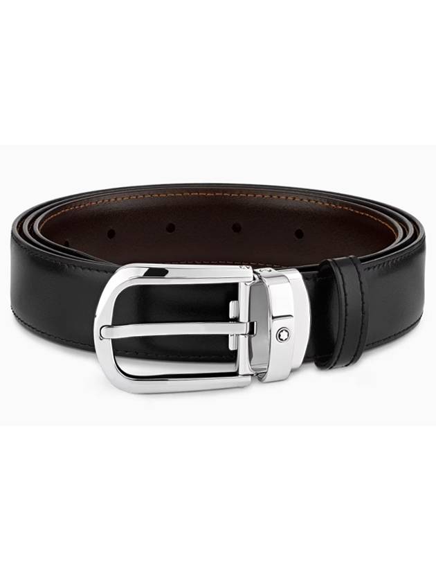 Pin Buckle 30mm Leather Belt Black - MONTBLANC - BALAAN 8