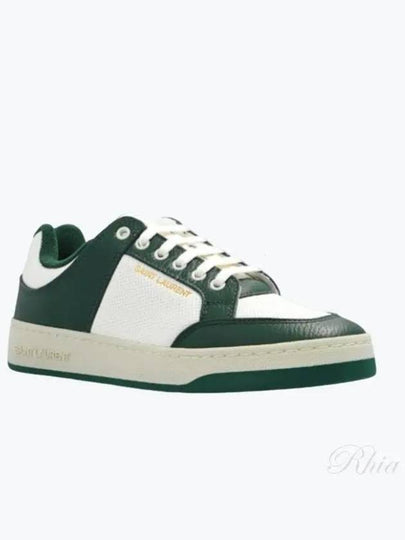 SL 61 Low Top Sneakers White Green - SAINT LAURENT - BALAAN 2