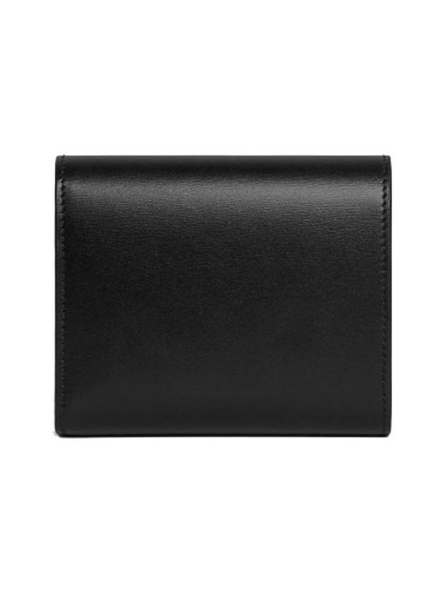 Shiny Triomphe Small Calfskin Half Wallet  Black - CELINE - BALAAN 5