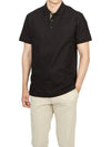 Men's Embroidered Logo Cotton Polo Shirt Black - BURBERRY - BALAAN 6