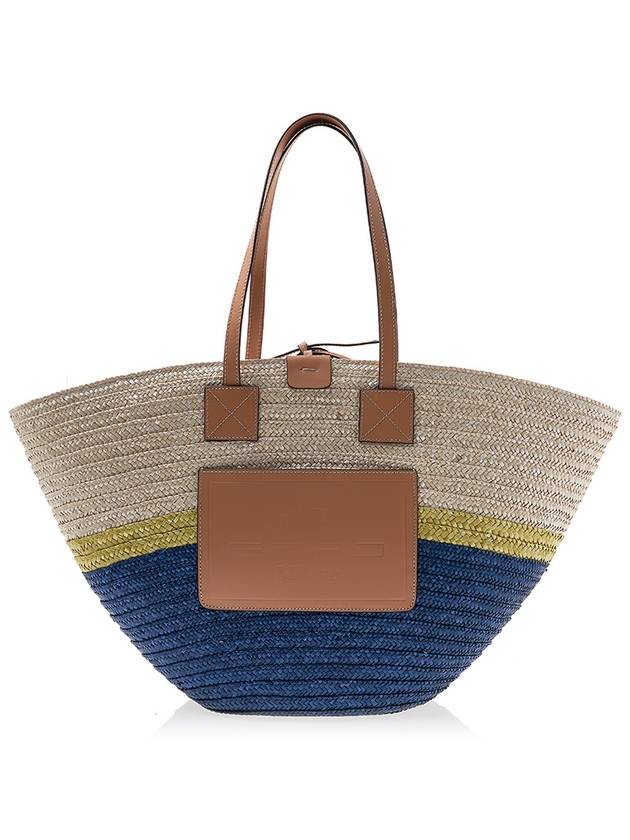 Logo Patch Straw Tote Bag - ETRO - BALAAN 2