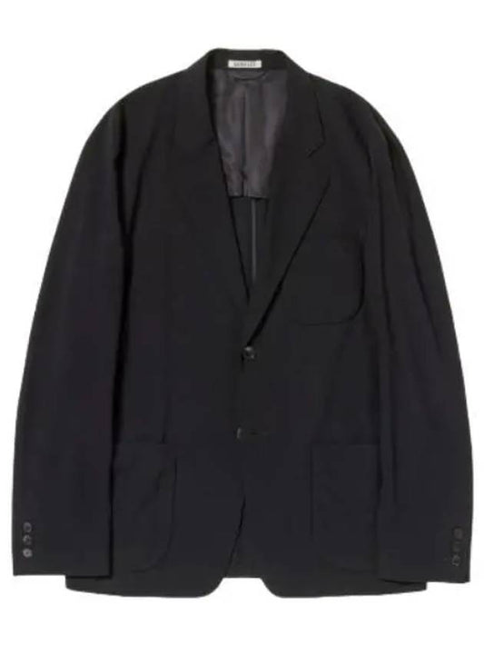 Twisted Wool Biyella Jacket Black Suit Blazer - AURALEE - BALAAN 1