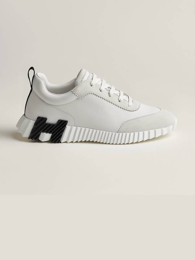 Bouncing Sneakers Calfskin Suede Goatskin Blanc - HERMES - BALAAN 3