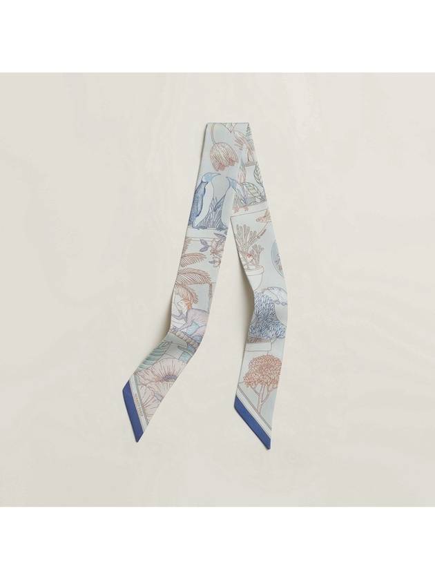 Precious Paradise Twilly Scarf Gris Perle - HERMES - BALAAN 8