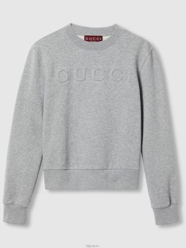 Cotton Sweatshirt Grey - GUCCI - BALAAN 3