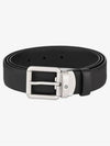 Square Buckle Leather Belt Black - MONTBLANC - BALAAN 3