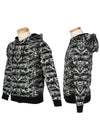 Pattern Cotton Zip-Up Hoodie Black - MARCELO BURLON - BALAAN 3