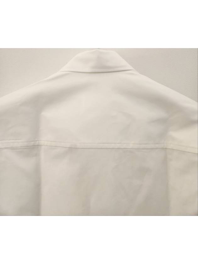 Boxy Fit Poplin Long Sleeve Shirt Natural White - AMI - BALAAN 4