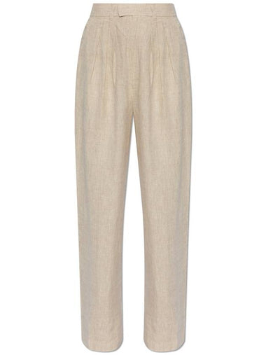 Posse 'Louis' High-waisted Linen Trousers , Women's, Cream - POSSE - BALAAN 1