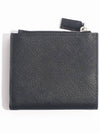 Triangle Logo Saffiano Half Wallet Black - PRADA - BALAAN 3