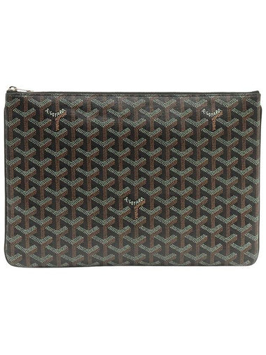 Black Goyadin Canvas Senna MM Clutch APMSENAT2 - GOYARD - BALAAN 1