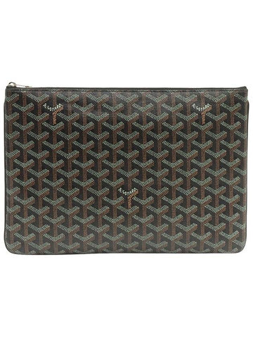 Black Goyadin Canvas Senna MM Clutch - GOYARD - BALAAN 1