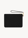 Matelasse Monogram Logo Strap Clutch Bag Black - SAINT LAURENT - BALAAN 9