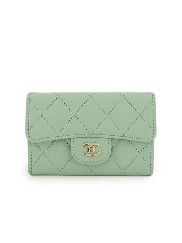 Chanel Classic Card Wallet Light Green Champagne Gold Caviar 5ET0058 - LOUIS VUITTON - BALAAN 1