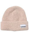 Logo Wool Beanie A4429 196 - GANNI - BALAAN 1