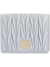 Matelasse Leather Half Wallet Pearl Grey - MIU MIU - BALAAN 1