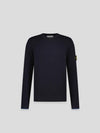 Logo Patch Crew Neck Knit Top Navy - STONE ISLAND - BALAAN 4