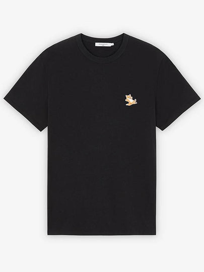 Chillax Fox Patch Classic Short Sleeve T-Shirt Black - MAISON KITSUNE - BALAAN 2