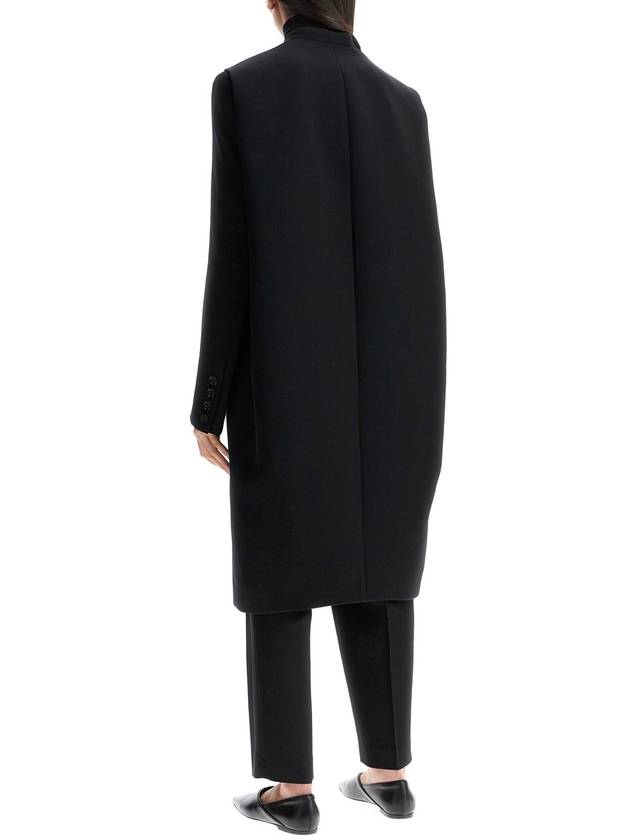 black high collar wide coat in viscose and wool - TOTEME - BALAAN 3