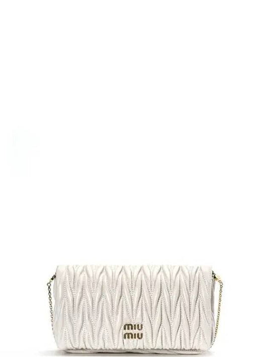 Matelasse Nappa Leather Logo Mini Bag White - MIU MIU - BALAAN 2