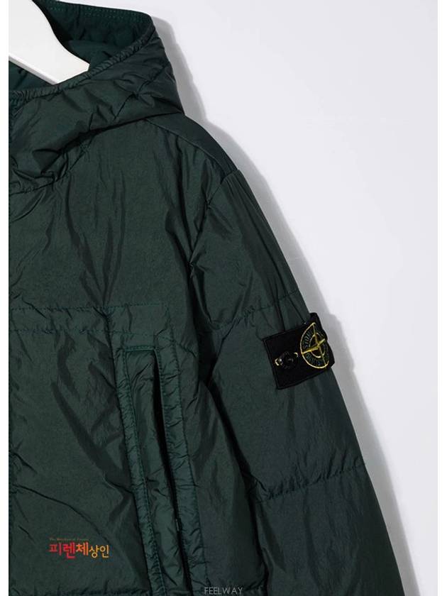 10 year old size green double zip wappen hood padding 751640433 - STONE ISLAND - BALAAN 4