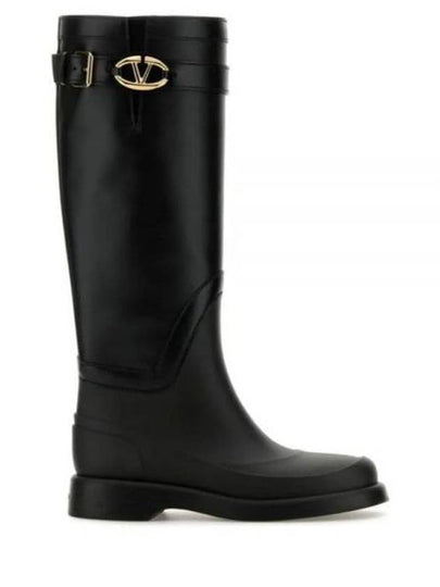 V Logo Bold Edition Middle Boots Black - VALENTINO - BALAAN 2