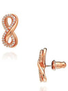 Hyperbola Infinity Stud Earrings Rose Gold - SWAROVSKI - BALAAN 6