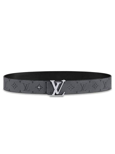 Men's LV Initiales Reversible Leather Belt Black Grey - LOUIS VUITTON - BALAAN 1