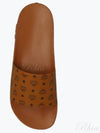 Monogram Print Rubber Slippers Brown - MCM - BALAAN 2