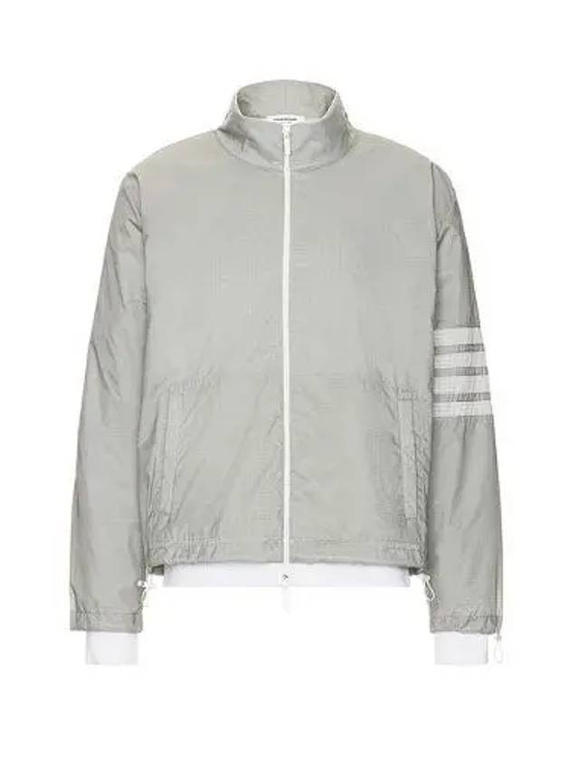 4 Bar Stripe Ripstop Zip-up Jacket Grey - THOM BROWNE - BALAAN 3