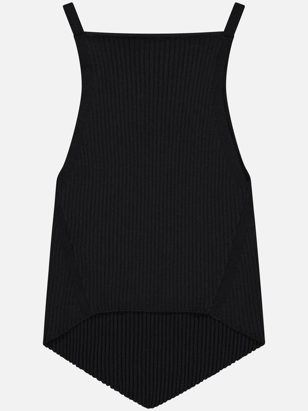 Logo Ribbed Pointy Knit Sleeveless Black - COURREGES - BALAAN 3