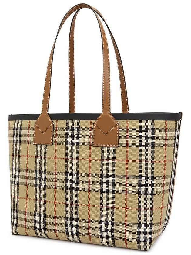 London Check Medium Cotton Tote Bag Archives Beige - BURBERRY - BALAAN 4