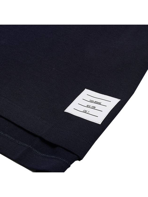 Lightweight Cotton Short Sleeve Polo Shirt Navy - THOM BROWNE - BALAAN 6