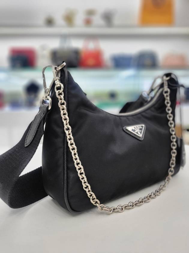 Saffiano Trimmed Tesuto Chain Shoulder Bag 1BH204 - PRADA - BALAAN 5