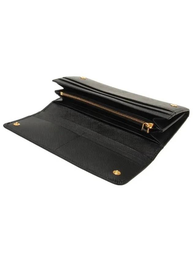 Metal Logo Saffiano Long Wallet Black - PRADA - BALAAN 5