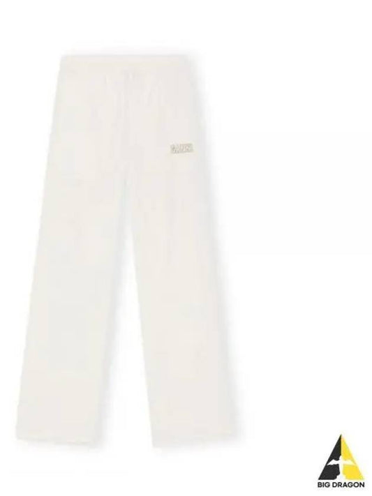 Logo Print Wide Pants White - GANNI - BALAAN 2