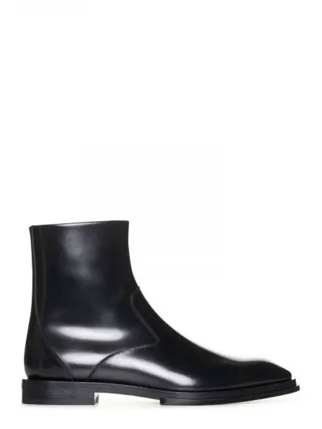 Logo Plaque Zip-Up Ankle Boots Black - ALEXANDER MCQUEEN - BALAAN 2