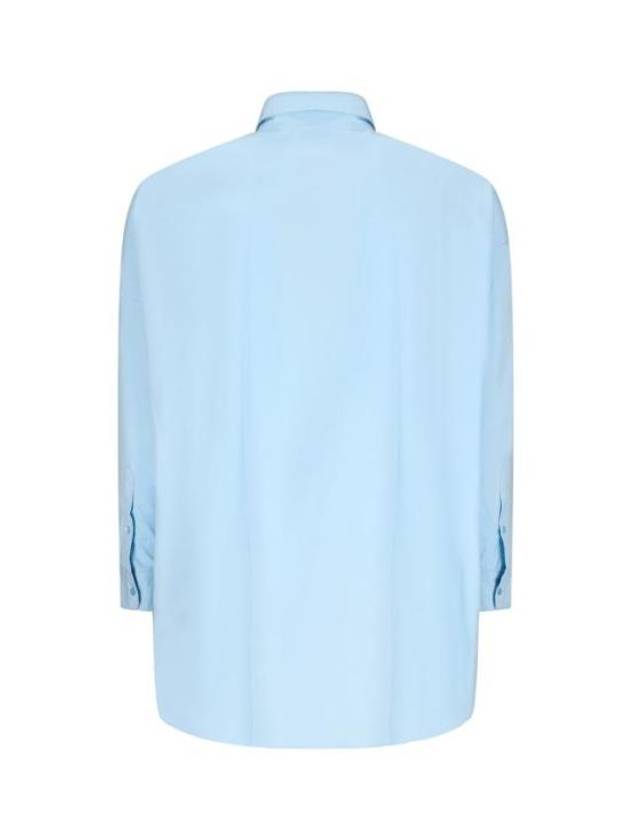 Long Sleeve Shirt Short Dress Sky Blue - AMI - BALAAN 3