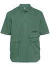 Cotton Popeline Pocket Short Sleeve Shirt Green - CP COMPANY - BALAAN 1