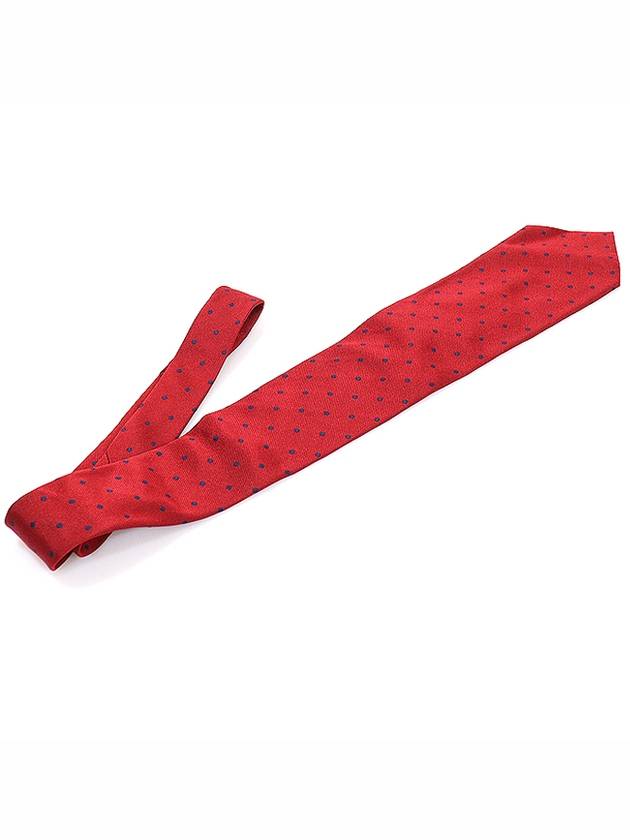 100 silk red dot pattern tie - DUNHILL - BALAAN 4