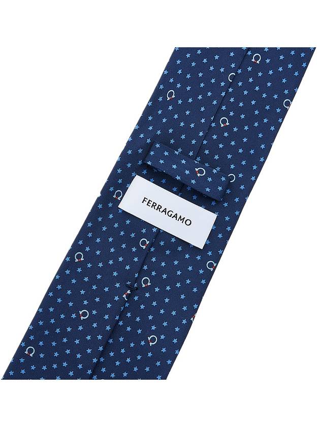 Ferragamo Men's Gancini Silk Tie 35 0874 F NAVY 0761807 - SALVATORE FERRAGAMO - BALAAN 7