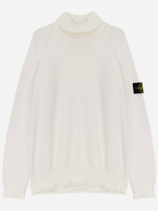 Logo Wappen Patch Cotton Turtleneck Ivory - STONE ISLAND - BALAAN 2