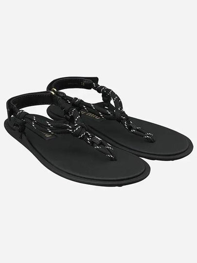 Riviere Cord Leather Sandals Black - MIU MIU - BALAAN 2