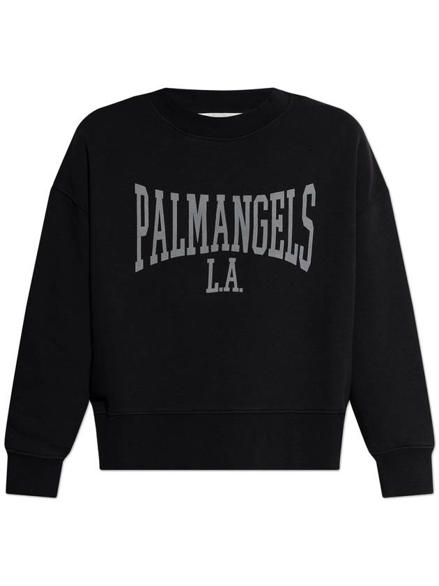 Palm Angels Sweatshirt With Logo, Women's, Black - PALM ANGELS - BALAAN 1