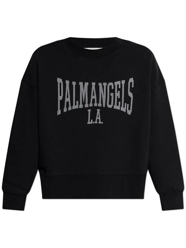 Palm Angels Sweatshirt With Logo, Women's, Black - PALM ANGELS - BALAAN 1